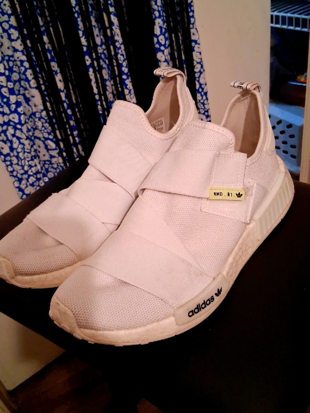 Adidas Men NMD R1 Slip-On Sneakers in Off-White